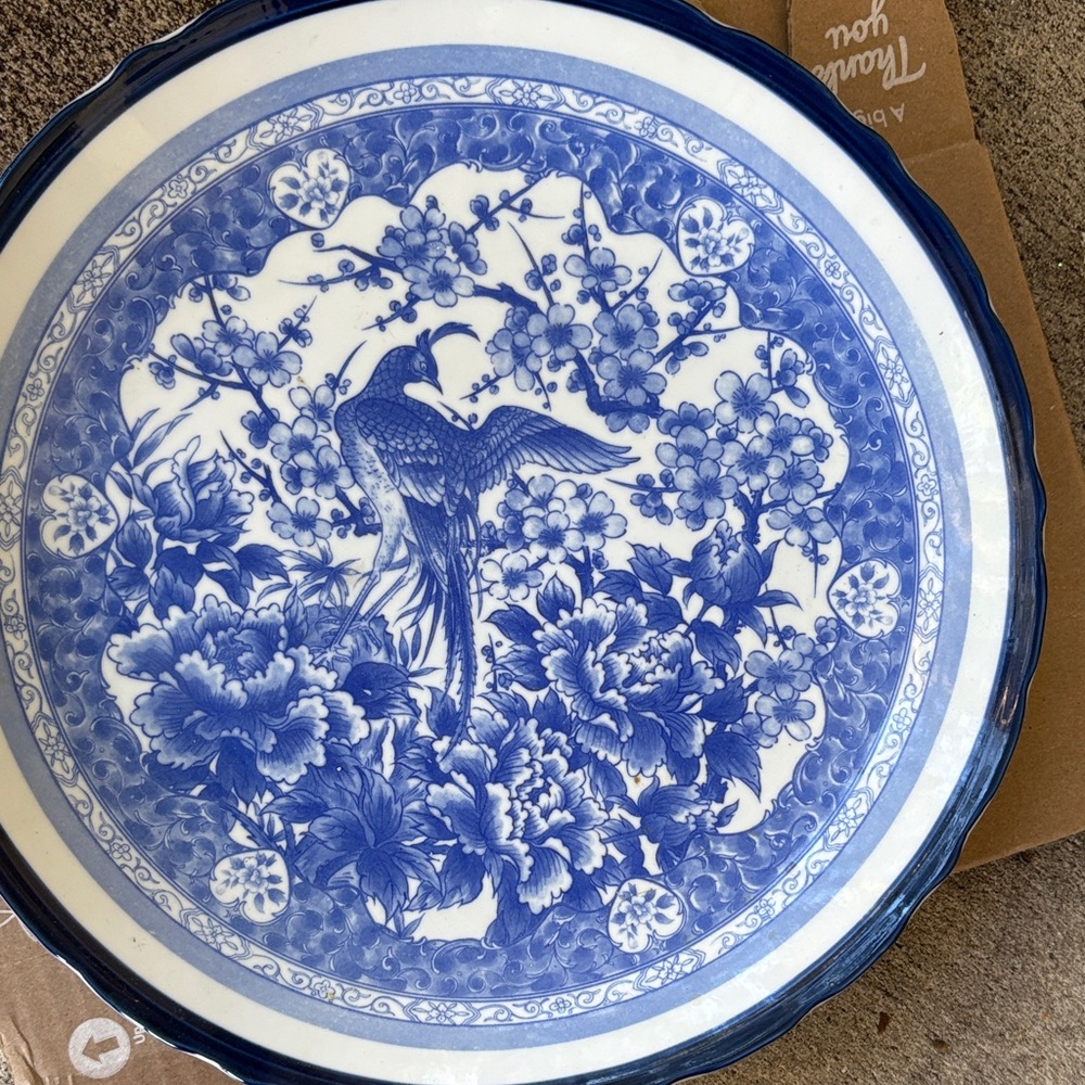 Blue and White Decorative (wall mount) Plate or serving platter